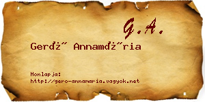 Gerő Annamária névjegykártya